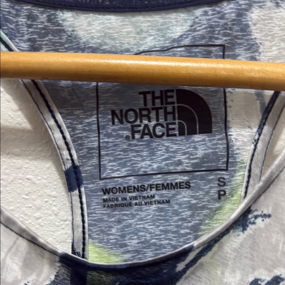 The North Face Blue and White Fitted Sleeveless Tank Top, Size S - Picture 2 of 3